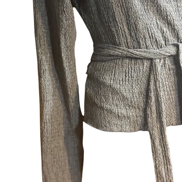 Pilcro Textured Wrap Knit Top Womens size medium black - Picture 2 of 8